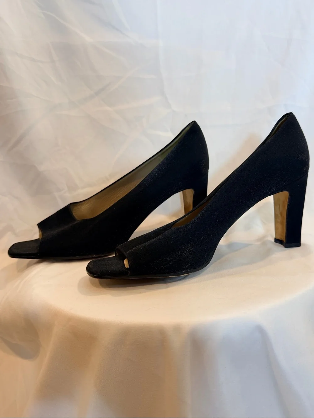 Vaneli Black Fabric Peep Toe Dress Pumps Heels Size 11